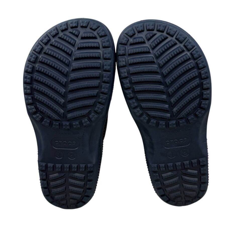 CROCS Classic Unisex Rain Outdoor Rubber Ankle Boots Navy Blue Kids Sz J2 - Picture 13 of 14